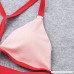Funic Women 2-Piece Plain Bikini Set Halter Swimming with Padded Swimsuits Swimwear Beach Suit Pink B07N838VZT